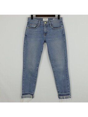 Frame Denim Le Boy Women's Size 24 Blue Lakeland Mid Rise Ankle Skinny Jeans